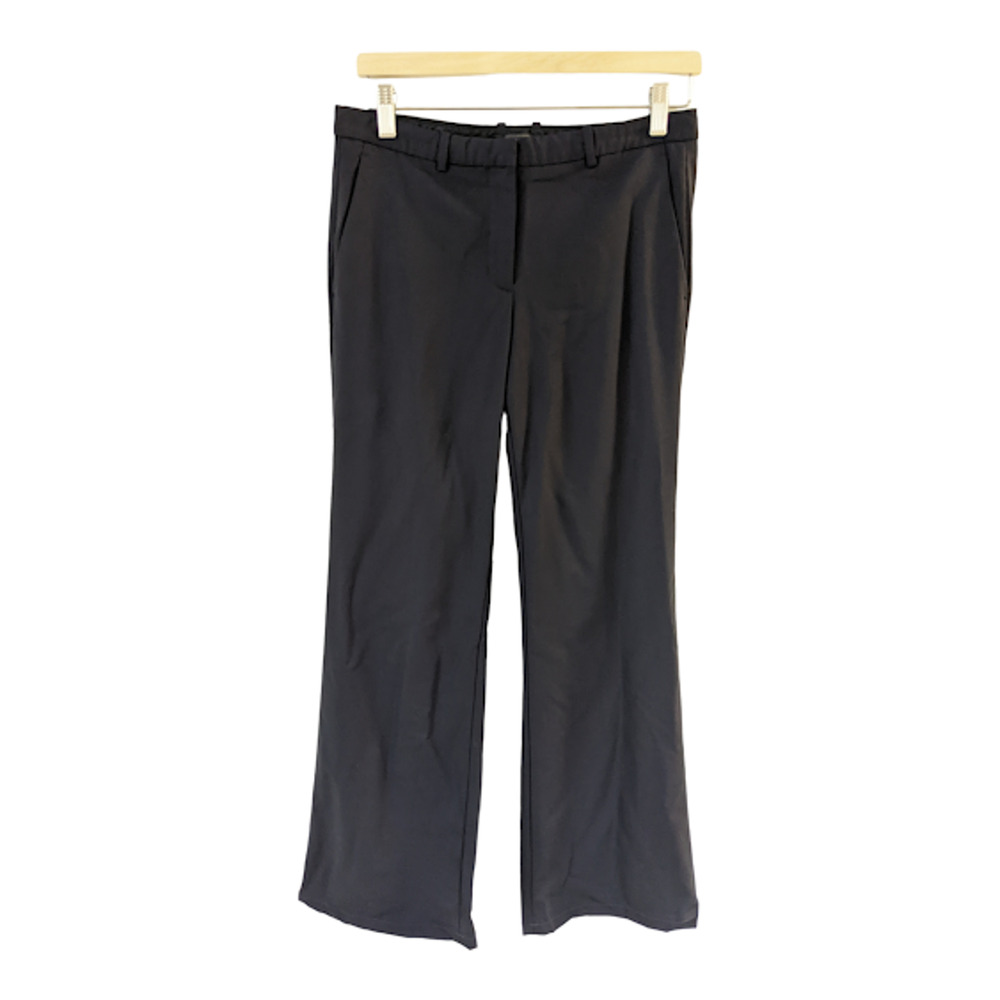 Theory Womens Size 2 Flared Dress Pants Slacks Navy Wool Blend Mid Rise Pockets